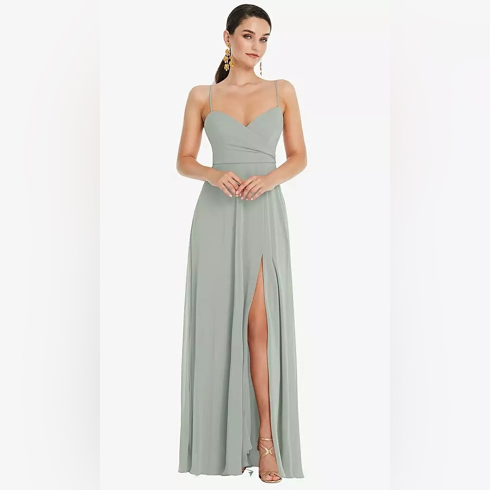 Dessy Bridesmaid Dress in Willow Green